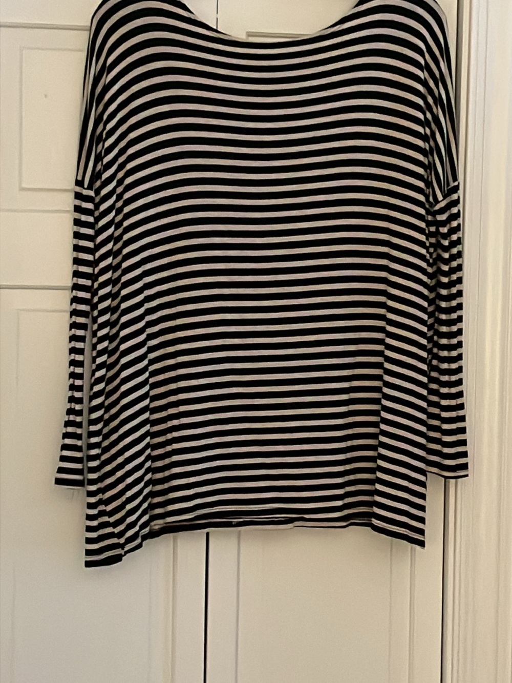 Karlie Black and White Striped Long Sleeve Top